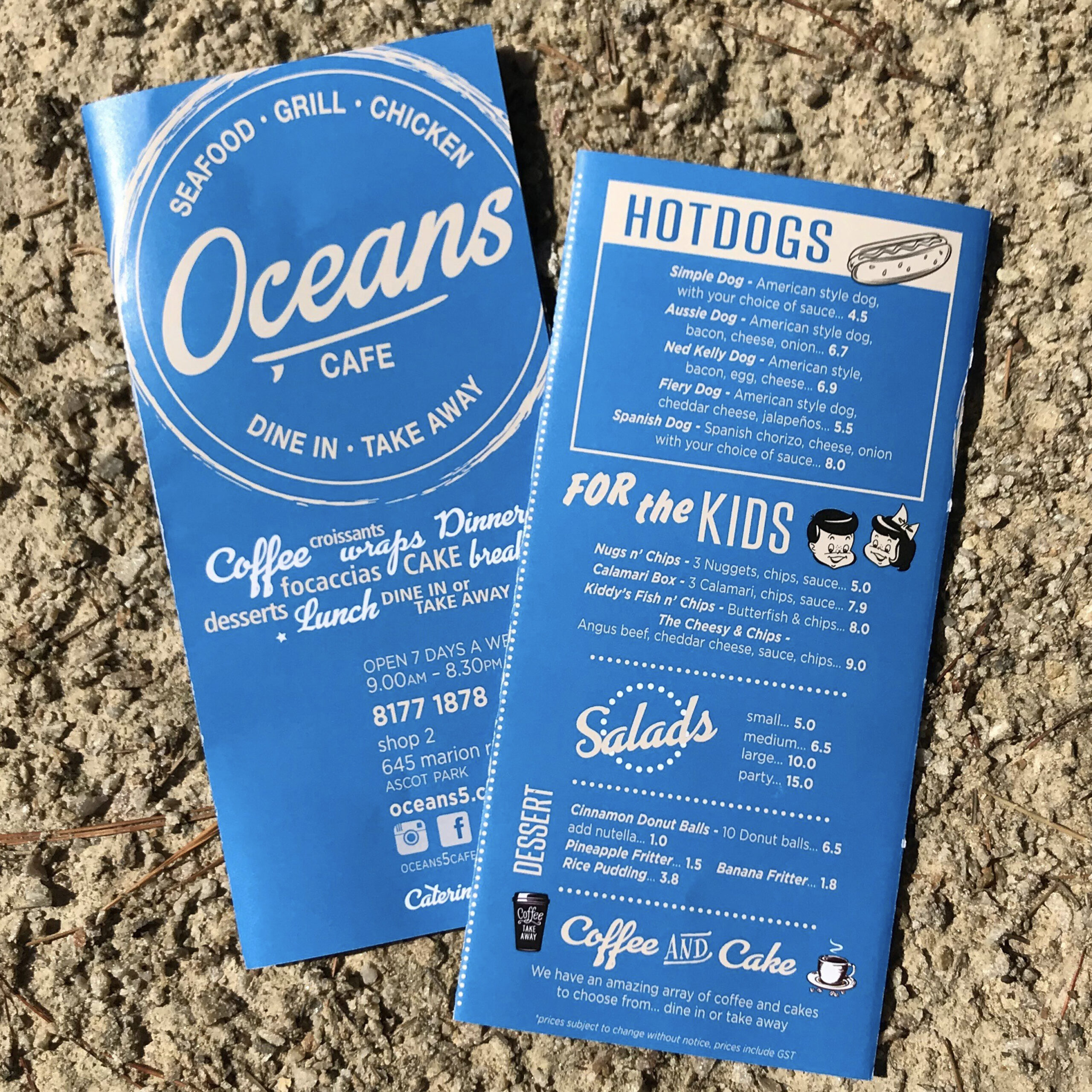 oceans menu
