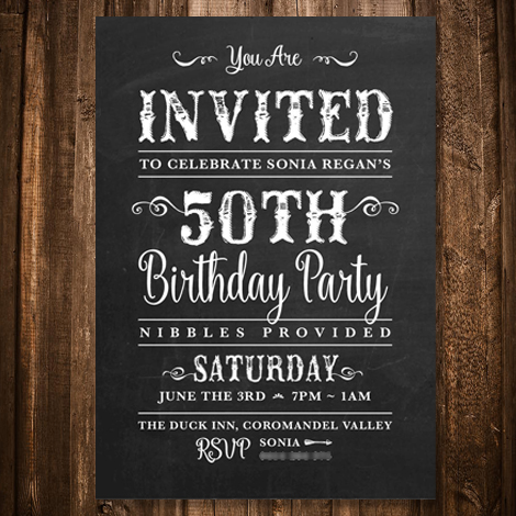 50th Birthday Invite